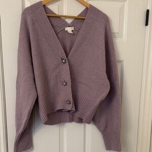 H&M Lavender Cardigan with Button Detail
